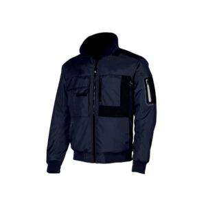 upower mate bomber de trabajo con mangas desmontables talla l impermeable, interior de microfibra, bolsillos con solapa y velcro, refuerzos anti desgaste, proteccion dpi1 color azul marino