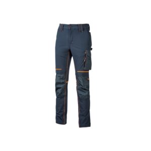 upower atom pantalon de trabajo con tejido stretch talla xl repelente al agua, transpirable, bolsillos multifuncionales, proteccion de rodillas certificada, costuras reforzadas color azul marino