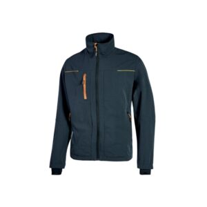 upower pluton chaqueta de tela resistente talla xl suave, repelente al agua, transpirable, secado rapido, bolsillos practicos, capuchon retractil, proteccion dpi1 color azul marino