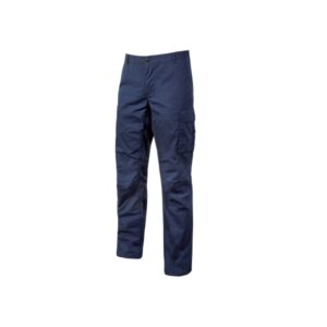 upower ocean pantalon de trabajo en algodon elastico talla xl bolsillos multiples, cierre resistente, refuerzo en rodillas, cinta reflex, ajuste slim fit, proteccion dpi1 color azul oscuro westlake