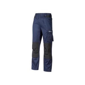 upower mallorca pantalon de trabajo ergonomico talla 2xl algodon elastico, cintura elastica, multiples bolsillos, refuerzos estrategicos, detalles reflectantes, triple costura color azul oscuro westlake