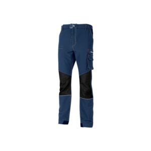 upower ibiza pantalon de trabajo confortable talla 5xl tejido tecnico elastico, bolsillos inteligentes, cinturon integrado, detalles reforzados, cinta reflectante, triple costura color azul oscuro westlake