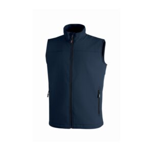 upower dublino chaleco de trabajo soft shell talla 5xl transpirable, antiviento, repelente al agua, multibolsillos con cremallera, ajuste personalizado con cordon color azul oscuro westlake
