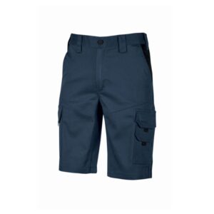upower bonito pantalones cortos de trabajo de algodon elastizado talla 4xl frescos y comodos, cinturilla elastica, cierre de cremallera, costuras reforzadas, proteccion dpi1 color azul oscuro westlake
