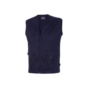 upower chica chaleco multibolsillos de algodon elastico talla 4xl cierre cremallera frontal, bolsillos amplios con solapa y velcro, espacio para personalizacion, gancho porta credenciales color azul oscuro westlake