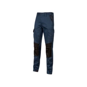 upower majo pantalon de trabajo talla l comodidad y resistencia, algodon elastico, multiples bolsillos, proteccion lumbar, detalles reforzados, cinta reflectante, correa porta martillo color azul oscuro westlake