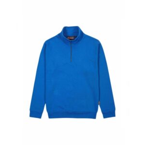 upower tautra sudadera de trabajo confortable y duradera talla 5xl media cremallera, cuello ajustable, canale elastico, proteccion dpi1 color azul regio