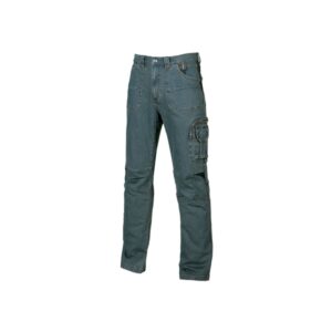 upower traffic pantalon jeans stretch talla 52 ajuste perfecto, bolsillos delanteros amplios, bolsillo lateral para herramientas, multibolsillos con porta telefono, cintura ajustable con velcro color azul vaquero