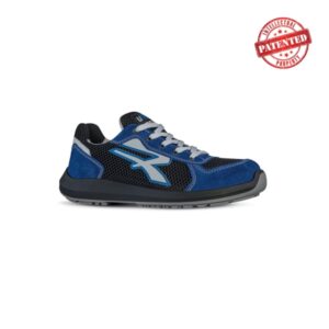 upower sky s esd calzado de seguridad bajos talla 43 comodidad y ligereza, parte superior de nailon y gamuza, puntera de aluminio, suela antideslizante, proteccion s1ps fo sr color azul/negro