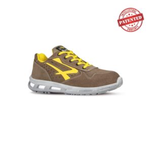 upower adventure s esd calzado de seguridad bajos talla 47 gamuza perforada, puntera de aluminio, antideslizante, proteccion s1ps fo sr color beige/amarillo