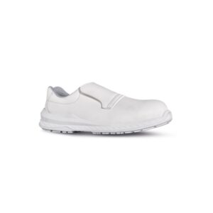 upower madrid o esd calzado de seguridad sin cordones talla 41 parte superior hidrofuga y transpirable, suela antideslizante, puntera ultraligera, proteccion s2 fo sr color blanco