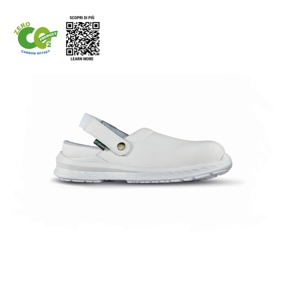 upower clay o esd calzado de seguridad ecologicos talla 41 puntera airtoe composite ultraligera, parte superior repelente al agua, plantilla antibacteriana, suela antideslizante, proteccion sb e a fo sr color blanco