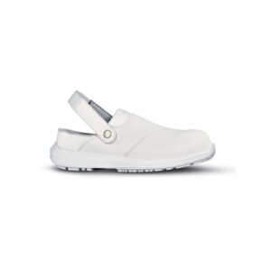 upower sinergy o calzado de seguridad para mujeres talla 39 empeine en microfibra, puntal composite, suela antideslizante, correa ajustable, proteccion sb e a fo sr color blanco