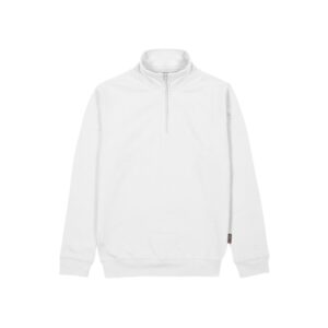 upower maui sudadera con media cremallera talla 3xl french terry algodon y poliester, transpirable y duradera, puños y dobladillo elasticos, mangas ranglan, costuras pespunteadas color blanco