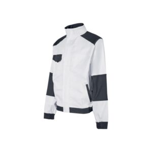 upower zagabria chaqueta de trabajo talla l algodon stretch, durabilidad y transpirabilidad, bolsillos con cierre, anillo porta identificacion, puños ajustables, lavable a 40° color blanco
