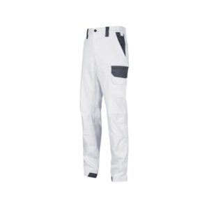 upower salonicco pantalon de trabajo resistente talla 3xl algodon stretch, multiples bolsillos seguros, proteccion lumbar reforzada, detalles reflectantes, facil mantenimiento color blanco