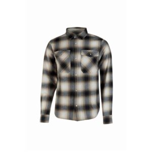 upower cedar camisa de trabajo hombre talla 2xl alto rendimiento termico, franela suave a cuadros, bolsillos con botones perlados, proteccion dpi1, diseño con pliegues en el dorso color chocolate