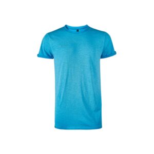 upower fluo camiseta de manga corta talla 2xl algodon flameado, tejido transpirable, ajuste slim fit, cuello redondo acanalado color cyan fluorescente