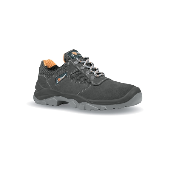 upower tudor l calzado de seguridad bajos talla 35 empeine en gamuza, inserciones textiles ultra transpirables, puntal y lamina de acero, antiperforacion, antideslizante, proteccion s1p fo sr color gris