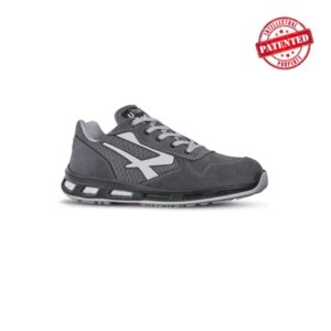 upower push s esd calzado de seguridad bajos talla 45 parte superior de nailon ultraflexible y gamuza suave, puntera de aluminio, suela antideslizante, proteccion s1ps fo sr color gris