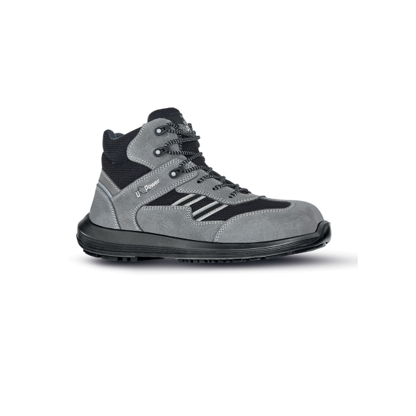 upower florida s calzado de seguridad botines talla 39 empeine en gamuza, textile ultrarrespirable, puntal airtoe composite, antiperforacion, antideslizante, suela pu/pu, proteccion s1ps fo sr color gris