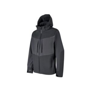 upower verve chaqueta tecnica talla s softshell resistente, interior micro fleece con grafeno, capucha desmontable, repelente a liquidos, cremallera waterproof color gris
