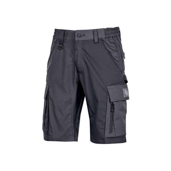 upower solaris bermudas cargo funcionales talla 4xl tejido ripstop elastico, multibolsillos, detalles reflectantes, proteccion lumbar, cierre antirayaduras, porta identificacion oculto color gris