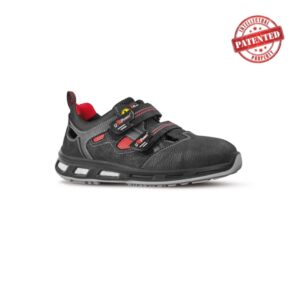 upower cody s esd calzado de seguridad bajos talla 38 cuero nubuck, hidrofugos, antiarrugas, antideslizantes, suela pu/pu, proteccion s1ps fo sr color negro y rojo