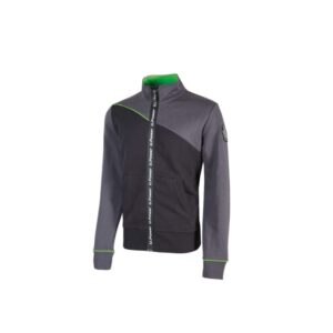 upower uranus sudadera sin capucha con cremallera central talla 3xl a prueba de agua, puños y fondo acanalado elasticos, insertos en piping fluo, proteccion dpi1 color gris asfalto
