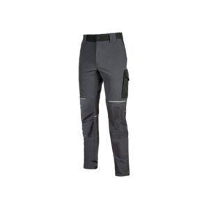 upower world pantalon stretch resistente talla l transpirable, secado rapido, multiples bolsillos, ajuste retractil, detalles reflectantes, costuras triples, proteccion dpi1 color gris asfalto
