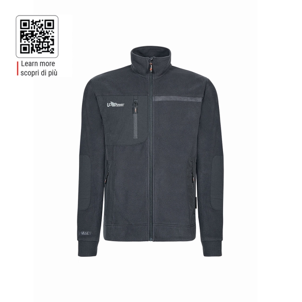 upower venus sudadera polar con cremallera talla l transpirable y duradera, acabados hot press, bolsillos con cierre, proteccion dpi1 color gris asfalto