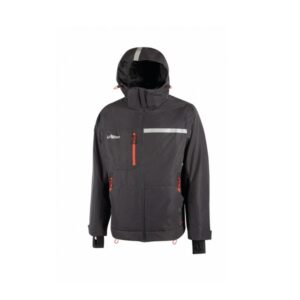 upower wink chaqueta de trabajo de invierno talla 2xl acolchado de grafeno, impermeable, capucha fija regulable, multibolsillos, detalles reflectantes, proteccion dpi1 color gris asfalto