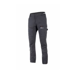 upower horizon pantalones de trabajo elasticos talla l corte jogging, impermeables, transpirables, secado rapido, multibolsillo, proteccion lumbar, cinta reflectante, dpi1 color gris asfalto