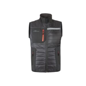 upower wall chaleco de trabajo con relleno en grafeno talla 3xl termorregulacion avanzada, resistente al agua, propiedades bacteriostaticas, multibolsillos con cierres seguros color gris asfalto