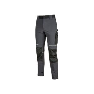 upower atom pantalon stretch resistente talla s repelente al agua, transpirable, secado rapido, bolsillos multifuncionales, proteccion rodillas certificada, costuras reforzadas color gris asfalto