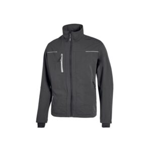 upower pluton chaqueta de tela resistente talla 4xl suave, repelente al agua, transpirable, secado rapido, bolsillos practicos, capuchon retractil, proteccion dpi1 color gris asfalto