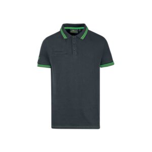 upower way polo hombre manga corta talla l algodon stretch, ajuste slim fit, ribetes en contraste, cierre tres botones, aberturas laterales, proteccion dpi1 color gris asfalto verdoso
