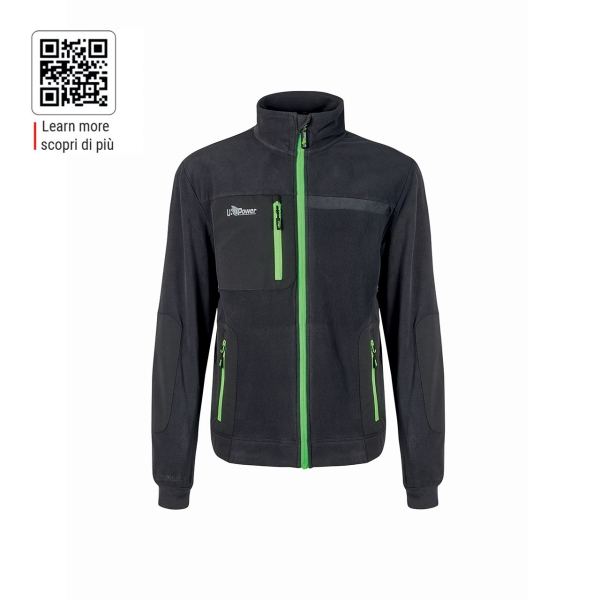 upower venus sudadera polar con cremallera talla m alta transpirabilidad, acabados hot press, tres bolsillos con cremallera, proteccion dpi1 color gris asfalto verdoso