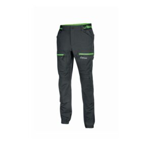 upower horizon pantalones de trabajo elasticos talla s corte jogging, impermeables, transpirables, secado rapido, multibolsillo, proteccion lumbar, cinta reflectante, dpi1 color gris asfalto verdoso
