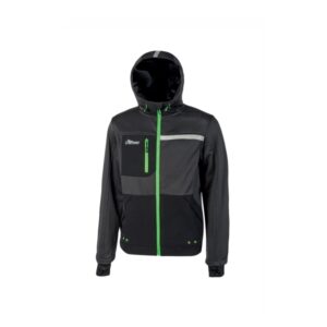 upower galaxy sudadera de trabajo con cremallera talla 2xl material suave y transpirable, secado rapido, multiples bolsillos, capucha ajustable, detalles reflectantes, proteccion dpi1 color gris asfalto verdoso