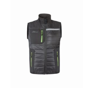 upower wall chaleco de trabajo con relleno en grafeno talla 3xl termorregulacion avanzada, repelente al agua, control bacteriostatico, multiples bolsillos, detalles reflectantes color gris asfalto verdoso