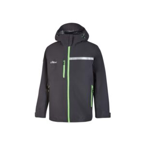 upower tutendo chubasquero impermeable transpirable talla xl grafeno termorregulador, bacteriostatico, costuras termoselladas, capucha ajustable, elementos reflectantes, multiples bolsillos color gris asfalto verdoso