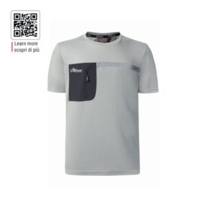 upower christal camiseta t shirt hombre talla 4xl termorregulacion inteligente, efecto antimicrobiano, detalles reflectantes, bolsillo con cremallera, proteccion dpi1 color gris claro