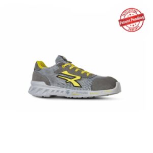 upower tony s esd calzado de seguridad transpirables y ultraligeros talla 44 parte superior airnet, suave piel serraje, antideslizante, resistencia al aceite, proteccion s1ps fo sr color gris claro /amarillo