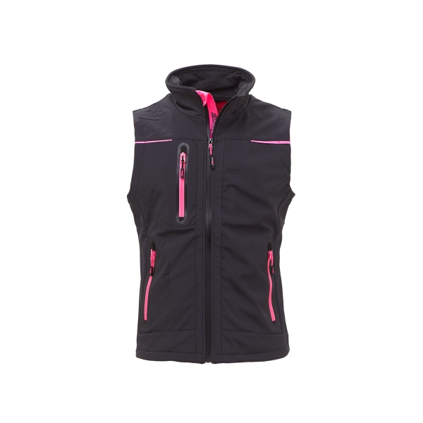 upower universe lady chaleco softshell impermeable talla 3xl transpirable y resistente al viento, forro micropolar, bolsillo free sound, detalles reflectantes, proteccion dpi1 color gris fucsia