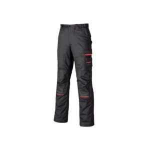 upower nimble pantalon de trabajo en sarga de polialgodon talla 58 multiples bolsillos, refuerzos en velcro, cintura elastica, proteccion dpi1, cierre cremallera y boton resistente color gris meteorito