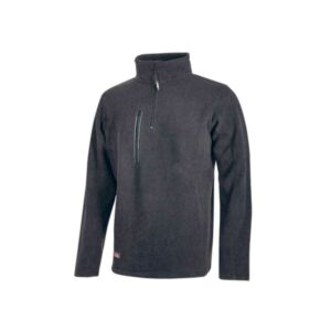 upower bering sudadera de trabajo con medio cremallera talla m durabilidad y confort, proteccion dpi1, material 100% poliester color gris meteorito