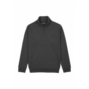 upower tautra sudadera de trabajo confortable y duradera talla l polialgodon perchado, media cremallera, manga redonda, cuello ajustable, proteccion dpi1 color gris meteorito