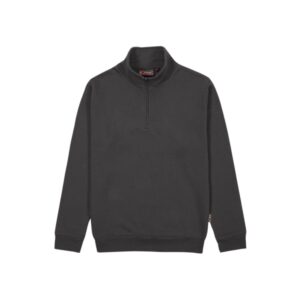 upower maui sudadera con media cremallera talla 4xl french terry, transpirable, duradera, puños y dobladillo elasticos, mangas ranglan, costuras pespunteadas color gris meteorito