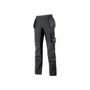upower race pantalon talla 62 multiples bolsillos desmontables, refuerzos en cordura, detalles reflectantes, proteccion dpi1, costuras triples, ajuste ergonomico color gris meteorito